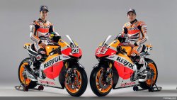 Dani Pedrosa et Marc Marquez posent sur leurs RCV 213