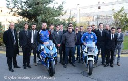 Méliand et Hebrard avec la section 1ère année BTS moto 2016 du GARAC