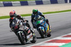 Zarco passe Morbidelli alors qu'il ne reste que 8 tours de course en Moto2.