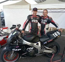 Fabrice Merlin et Regis Le Breton sur une Honda 900 CBR
